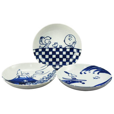 SNOOPY Sometsuke Small Plate 5 Pieces Set 90mm SN80-127H Yamaka from Japan 